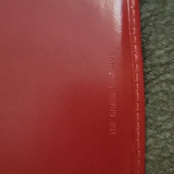 VTG ANNE KLEIN Red Leather Basket Weave Bi-fold Coin Wallet - Picture 7 of 13